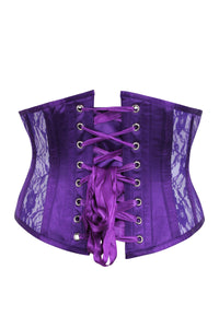 Corsetto Sottoseno in Viola con Pizzo e Pannelli in Rete