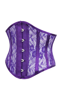 Corsetto Sottoseno in Viola con Pizzo e Pannelli in Rete