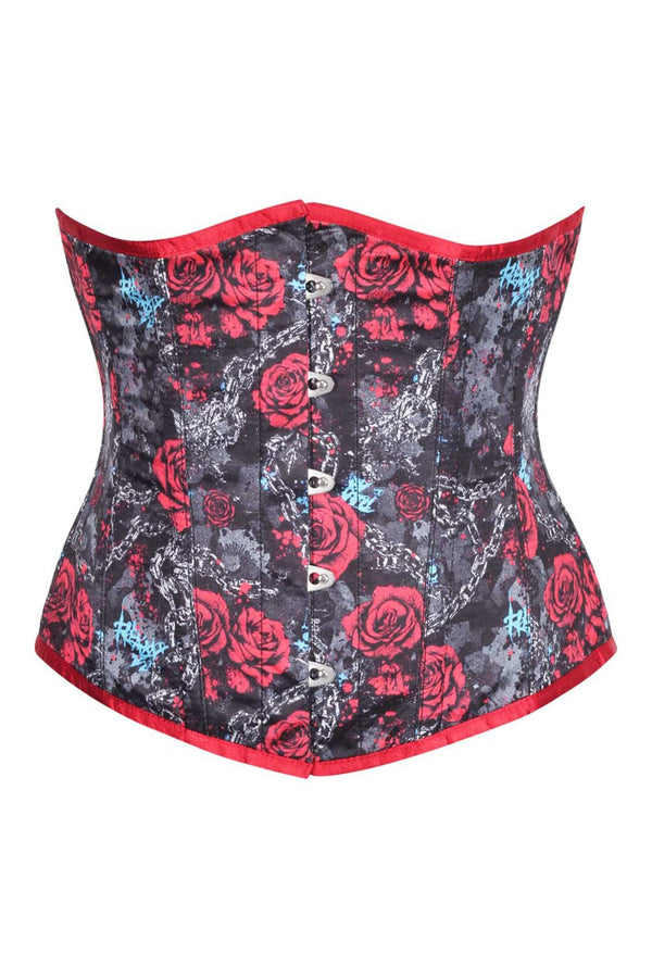 Rebel Rose Underbust Corset – Chains, Roses & Gothic Edge