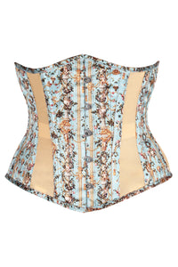 Rococo Reverie Brocade Corset in Powder Blue