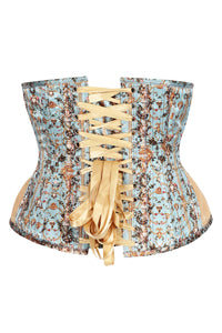 Rococo Reverie Brocade Corset in Powder Blue