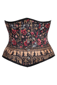 Gothic Rose Cathedral Print Underbust Corset