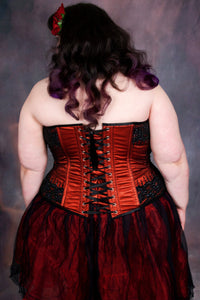 Corsetto Intero in Raso Borgogna Couture