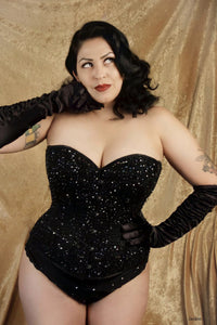 Corsetto Intero in Raso Couture Nero