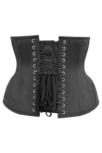 Corsetto sottoseno nero con rifiniture in broccato