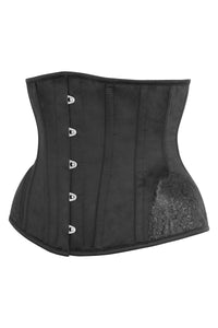 Corsetto sottoseno nero con rifiniture in broccato