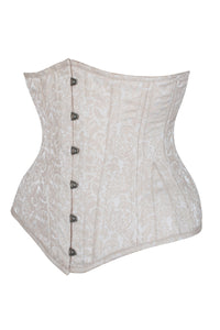 Corsetto sottoseno lungo ultra modellante in broccato crema