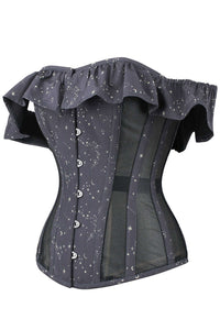Corsetto Intero Fantasia Astronomica in Cotone con Maniche e Pannelli Mesh