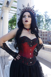 Corsetto Intero in Raso Borgogna Couture
