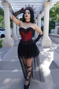 Corsetto Intero in Raso Borgogna Couture