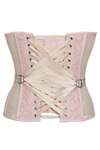 Sadie Corsetto overbust in viscosa e pizzo rosa prateria