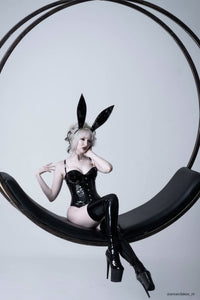 Corsetto Sottoseno Waspie in PVC Nero