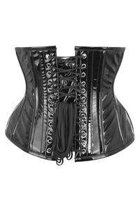 Sottoseno Classico in PVC Nero con Inserti sui Fianchi