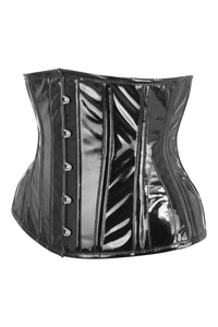 Sottoseno Classico in PVC Nero con Inserti sui Fianchi
