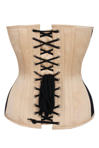 Beige Mesh Waist Taming Overbust Corset