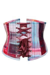 Corsetto Waspie Fantasia Pennellate Astratte in Rosso e Blu
