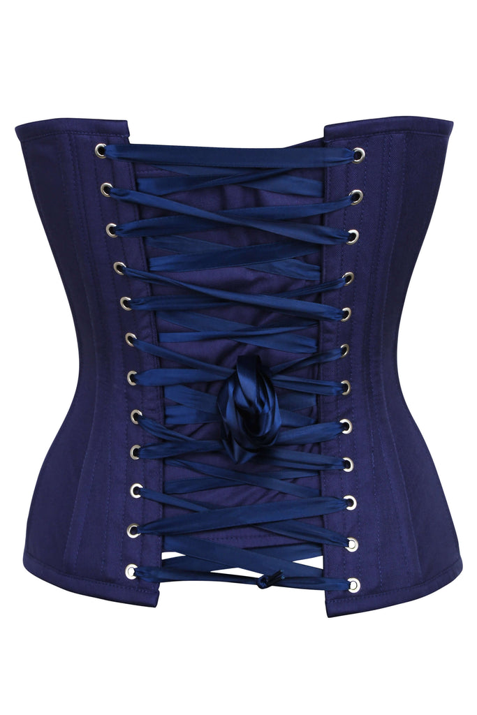 Corsetto Overbust Donna Dreay Vintage - Orlo Asimmetrico Blu