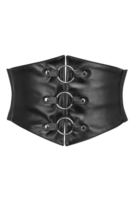 Gothic Black Faux Leather Corset Inspired Belt