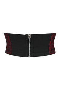 Maroon Brocade and PVC Corset Inspired Belt