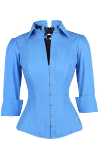 Camicia a Corsetto in Blu Fiordaliso
