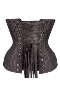 Corsetto Sottoseno Lungo Modellante in Broccato Nero