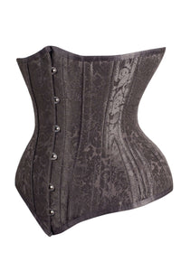 Corsetto Sottoseno Lungo Modellante in Broccato Nero