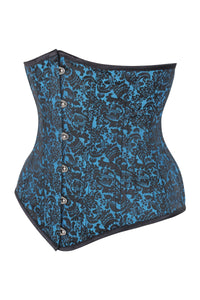 Beautiful Turquoise Waist Training Underbust Corset- Longline