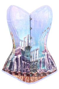 Longline Architectural Print Waist Taming Corset