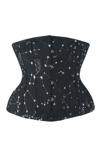 Corsetto Sottoseno in Cotone Fantasia Astronomica in Nero