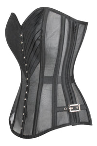 Corsetto Intero in Rete Nera Stile Lingerie