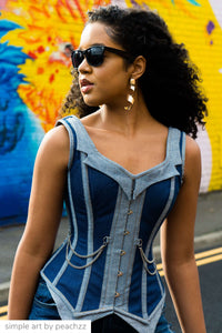 Corsetto a Gilet Doppio in Denim