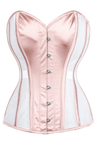 Corsetto Intero in Rosa Cipria con Pannelli in Rete