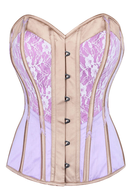 Lilac and Champagne Overbust Corset