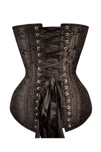 Corset Story CSFT062 Instant Shape Black Brocade Overbust Corset - Longline