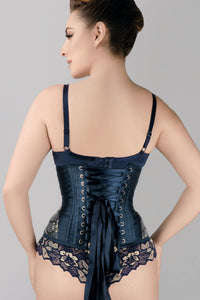 Corsetto sotto seno con fianchi decorati, colore blu notte