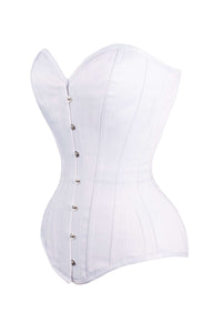 Corsetto lungo, stile classico, modellante, colore bianco