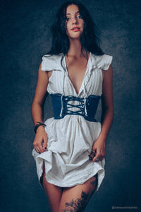 Denim Corset Inspired Front Tie Belt