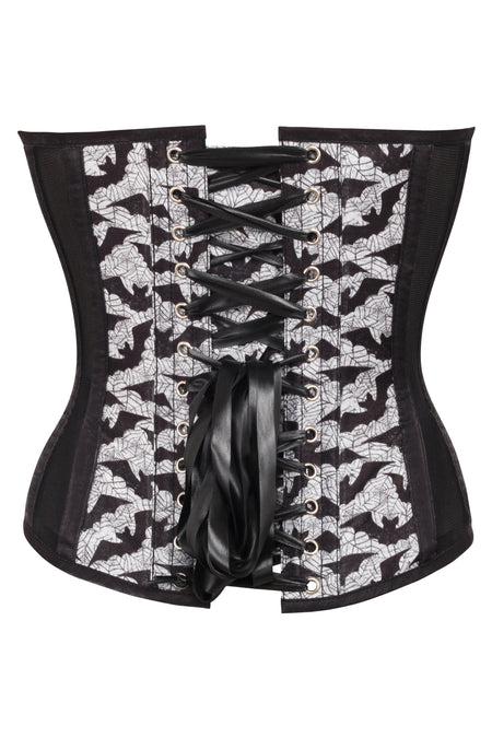 Plunge Sweetheart Bat Print Corset