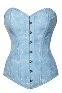 Corset Story CSFT189 Baby Blue Astronomy Print Longline Overbust Corset