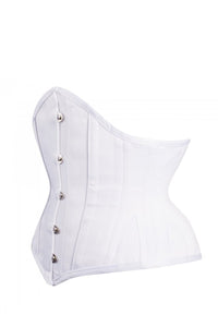 Corset Story EXP009 White Satin Waist Training Waspie Underbust