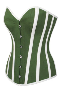 Corset Story LW003 Green and White Single Layer Overbust Corset