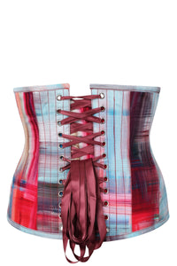 Corset Story MY-621 Abstract Red and Blue Brushstroke Underbust Corset