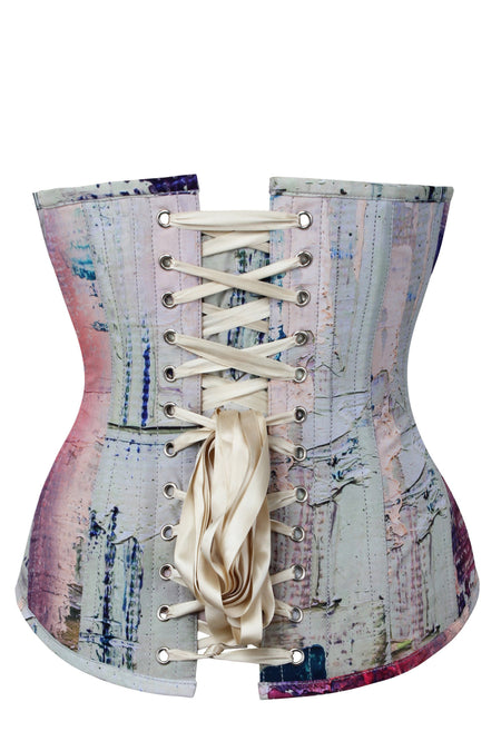 Corset Story MY-633 Vibrant Purple and Cream Snakeprint Longline Underbust Corset