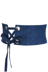 Violet Cintura stile corsetto in Chambray blu