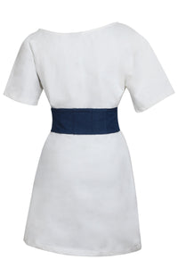 Ione Vestito asimmetrico in jersey bianco