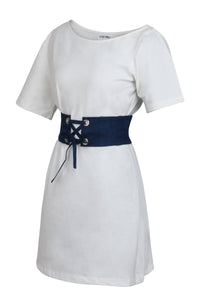 Violet Cintura stile corsetto in Chambray blu