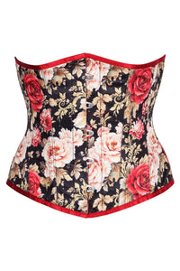 Midnight Rose Elegance Underbust Corset – A Dramatic Floral Statement