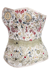 Renaissance Garden Overbust Corset – Vintage Floral Tapestry Elegance
