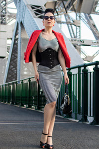 Corsetto waspie in raso nero ultra modellante