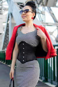 Corsetto waspie in raso nero ultra modellante